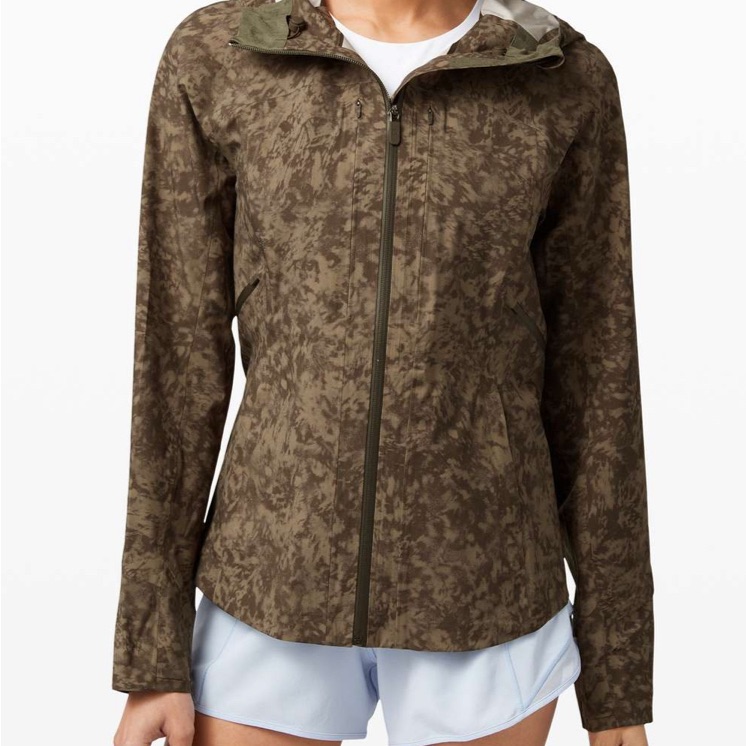 Nwot Lululemon Break A Trail Waterproof Jacket Summer Shade Medium Dark Olive